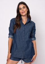 Sherlyn Denim Shirt | Didi Dark Wash