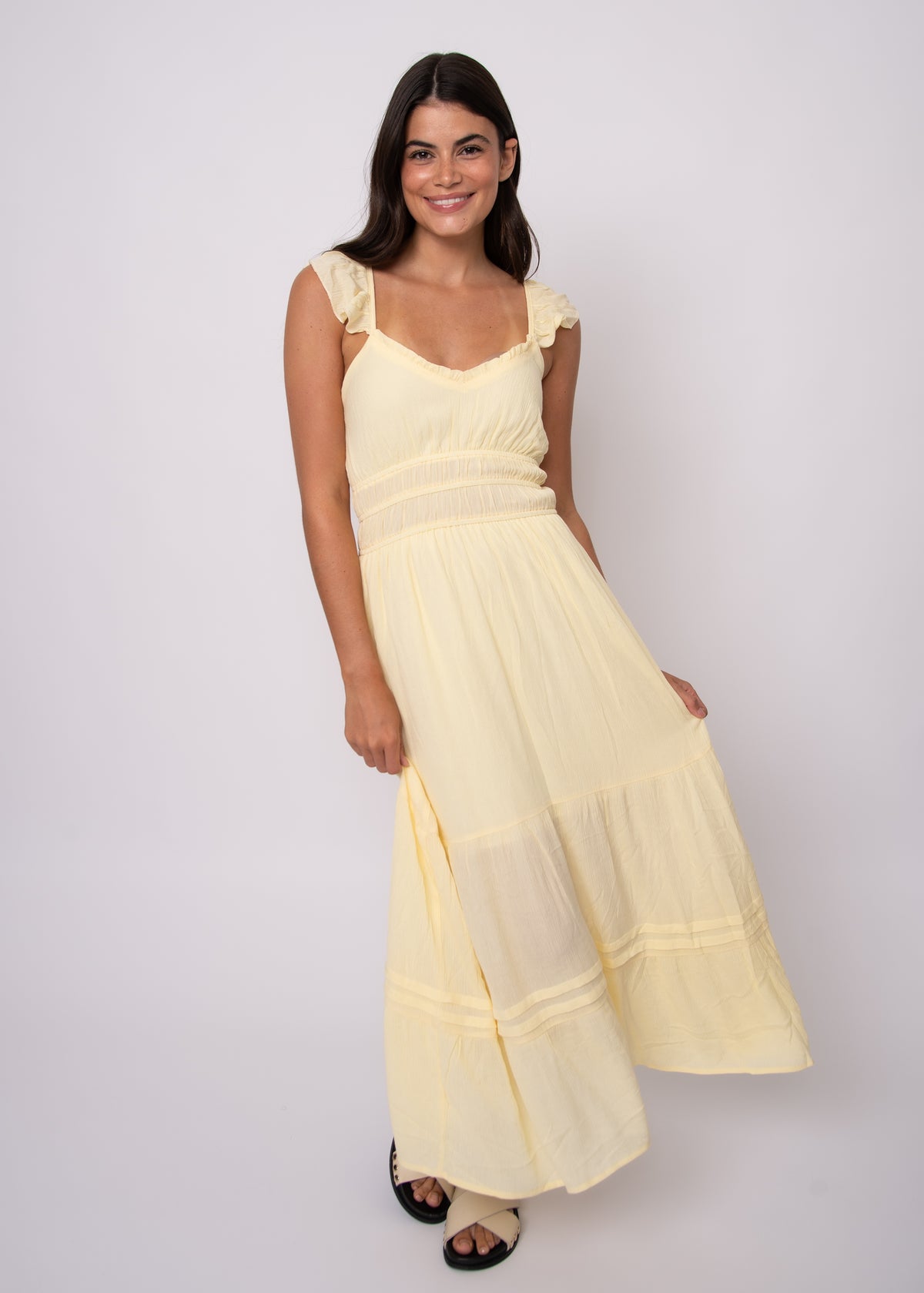 sculpt knit bustier dress Jersey Strapless Gown in Butter - 4