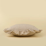Ruffle Thin Stripe Cushion 20x20 | Beige