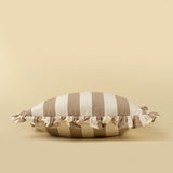 Ruffle Thick Stripe Cushion 20x20 | Beige