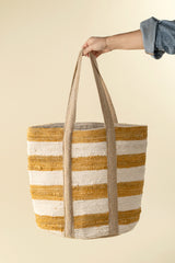 Beach Stripe Basket Tote | Sunflower