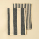 Hampton Stripe Tea Towels Set of 2 | Slate Grey