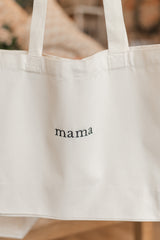 Embroidered Canvas Tote Bag | Mama