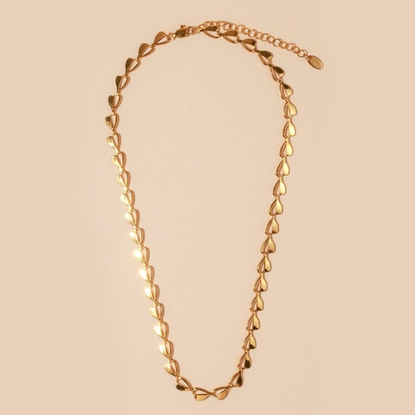 Hearts Linked Necklace | Gold