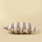 Ruffle Thick Stripe Cushion 20x20 | Fawn