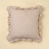 Ruffle Thin Stripe Cushion 20x20 | Fawn