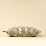 Blue Check Block Print Cushion | 16x24