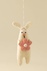 Blossom Bunny Felt Ornament | Pink - FINAL SALE