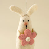 Blossom Bunny Felt Ornament | Pink - FINAL SALE