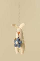 Blossom Bunny Felt Ornament | Blue - FINAL SALE