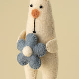 Blossom Bunny Felt Ornament | Blue - FINAL SALE