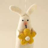 Blossom Bunny Felt Ornament | Yellow - FINAL SALE