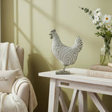 Metal Standing Rooster | Sage & White