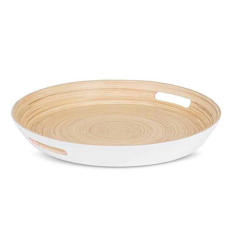 Round Handled Tray | White