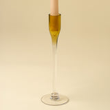 Clara Glass Candlestick | Amber