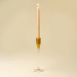Clara Glass Candlestick | Amber