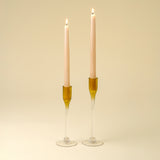 Clara Glass Candlestick | Amber