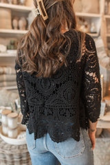Maren Crochet Top | Black