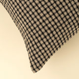Heritage Linen Pillow | Black Check