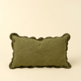 Velvet Scallop Pillow | Moss