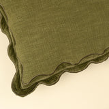 Velvet Scallop Pillow | Moss