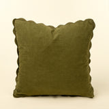 Corduroy Scallop Pillow | Moss