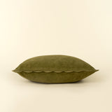 Corduroy Scallop Pillow | Moss