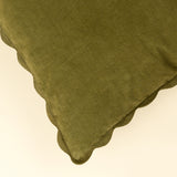 Corduroy Scallop Pillow | Moss