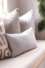 Ticking Pillow 21x12 | Black
