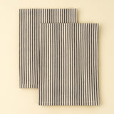 Set of 2 Ticking Tea Towels | Black