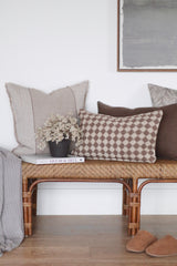 Check Weave Pillow 21x12 | Brown