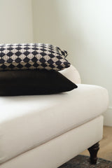 Check Weave Pillow 21x12 | Black