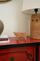 Wooden Bull Sculpture
