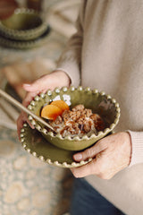 Merida Stoneware Dessert Plate | Earthy Green