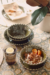 Merida Stoneware Dessert Plate | Earthy Green