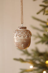 Wooden Acorn Ornament | Natural