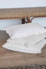 Corduroy Scallop Pillow | Ivory