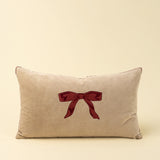 Red Velvet Bow Pillow | 21x12