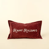 Red Happy Holidays Pillow | 21x12