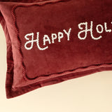 Red Happy Holidays Pillow | 21x12