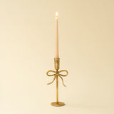 Gold Bow Forged Candlestick | Medium