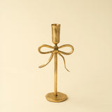 Gold Bow Forged Candlestick | Medium