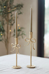 Gold Bow Forged Candlestick | Medium