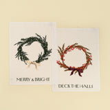 Holiday Wreaths Flour Sack Tea Towels | Set of 2