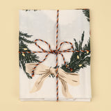 Holiday Wreaths Flour Sack Tea Towels | Set of 2