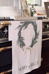 Holiday Wreaths Flour Sack Tea Towels | Set of 2