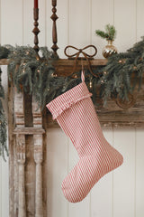 Ticking Stripe Stocking | Red