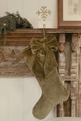 Vera Velvet Stocking | Olive