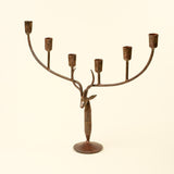 Stag Forged Candelabra | Rustic Brass