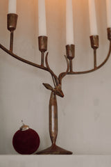 Stag Forged Candelabra | Rustic Brass